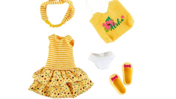 Одежда и обувь для куклы Джой Kruselings в летнем желтом наряде