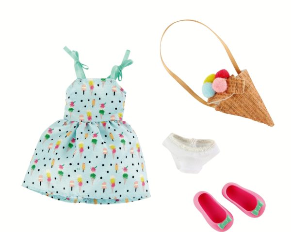Одежда и обувь для куклы Вера Kruselings в сарафане и сумкой-мороженое